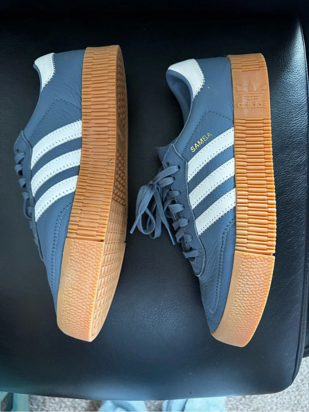 Adidas Originals Samba Rose Blue Navy Grey Leather Special Edition Sambarose - Picture 3 of 7